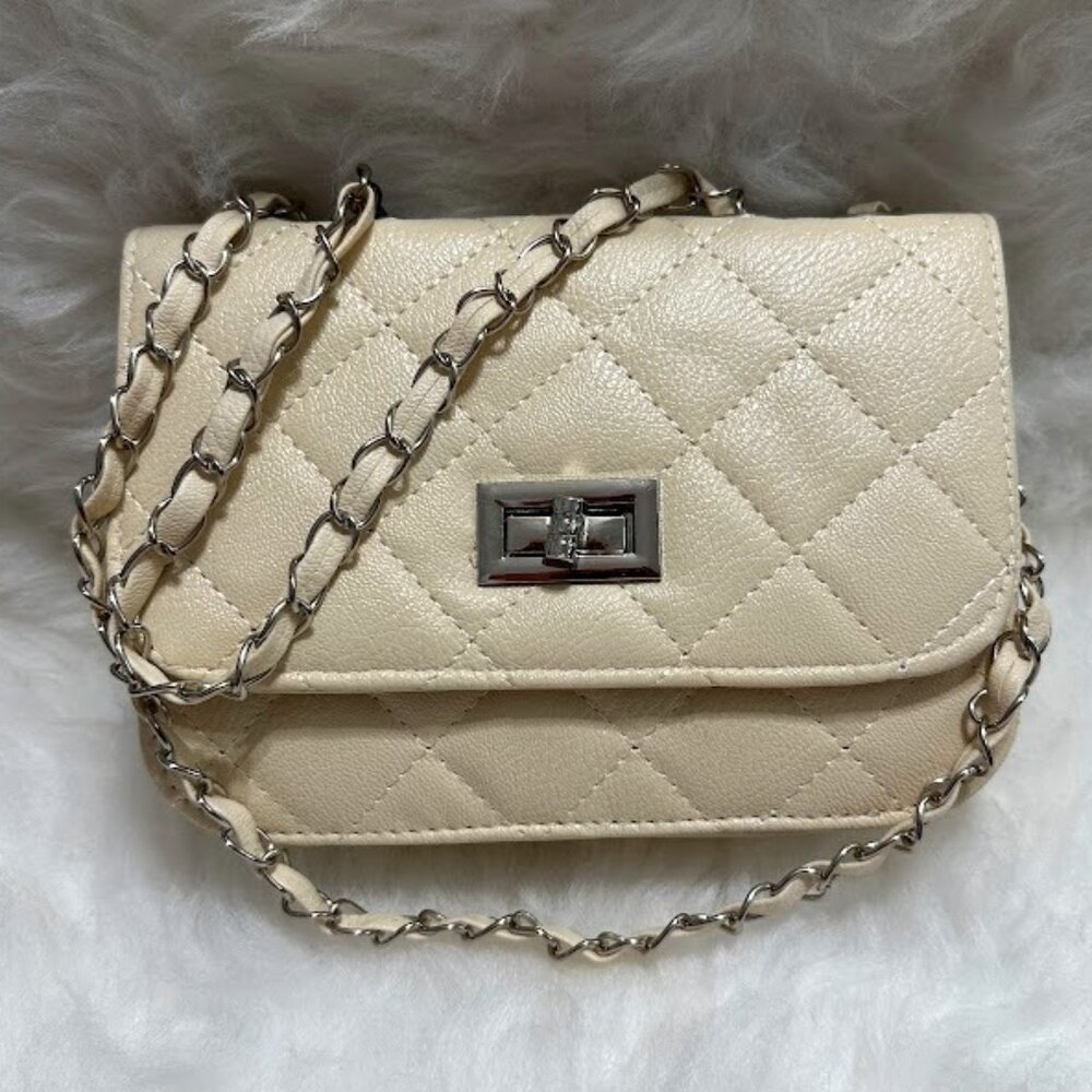 Beige small classic bag for women A great holiday gift